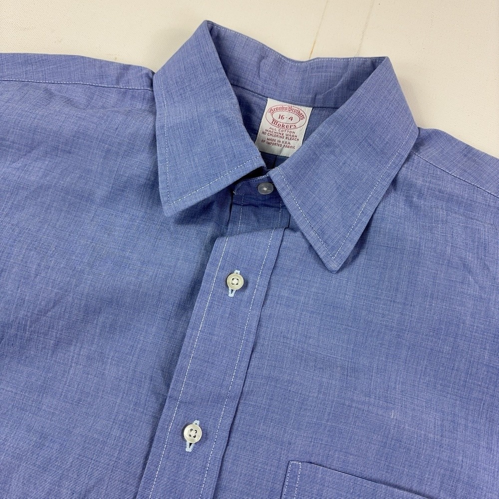 Vintage Brooks Brothers Shirt Mens 16 34/35 Blue Classic Fit Long Sleeve USA